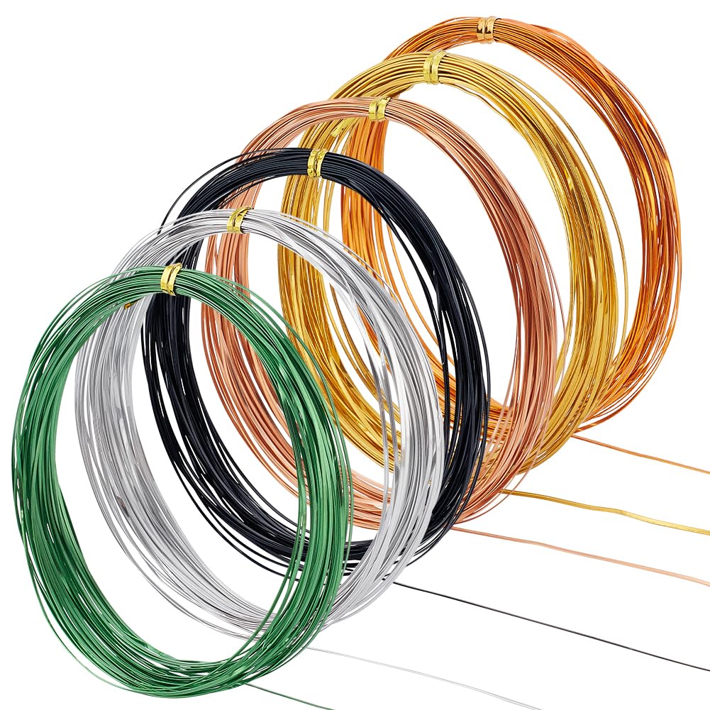BENECREAT 60M 6 Colors Aluminum Craft Wire, 1mm x 0.3mm Thick Flat Cloisonne Enamel Wire for DIY Craft Jewelry Making Wiry Enamel Craft, 10m/Roll