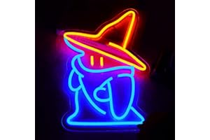 Pinlangdou Black Mage FF Neon Signs Fantasy Lights Final Black Mage Led Vivi Ornitier Sign Party Bedroom Bar Living Room Party Man Cave Game Room Party Gamer Decor 14 * 11 Inch