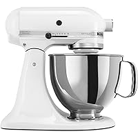 KitchenAid KSM150PSWH Artisan Series 5-Qt. Stand Mixer with Pouring Shield - White