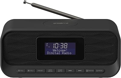 Groov e Zeus DAB FM Clock Radio with Bluetooth, Wireless Charge, 60 Presets