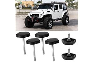 Jerbor Soft Top Window Frame Knob for Jeep Wrangler, Soft Top Door Surround Knobs Screws with Pin for Jeep Wrangler JK 2007-2018