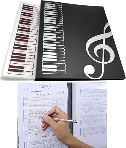 Amazon Co Jp ロキリフ 楽譜 クリアファイル 白黒2種 4ページ 筆記可能 クリアファイル の3セット同梱 見開き クリアホルダー 収納 文房具 オフィス用品