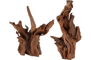 LYPHARD AQUARIUMS Natural Driftwood for Aquarium Decor, 2 Pieces 9-14" Large Assorted Branch Decorations for Reptile Hide, Fish Tank