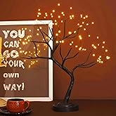 FuChsun Bonsai Tree Light 108 LED Fairy Twinkling Tree Lamp with Timer Black Branches, Battery/USB Operated (Warm White Glow-Black Branch)