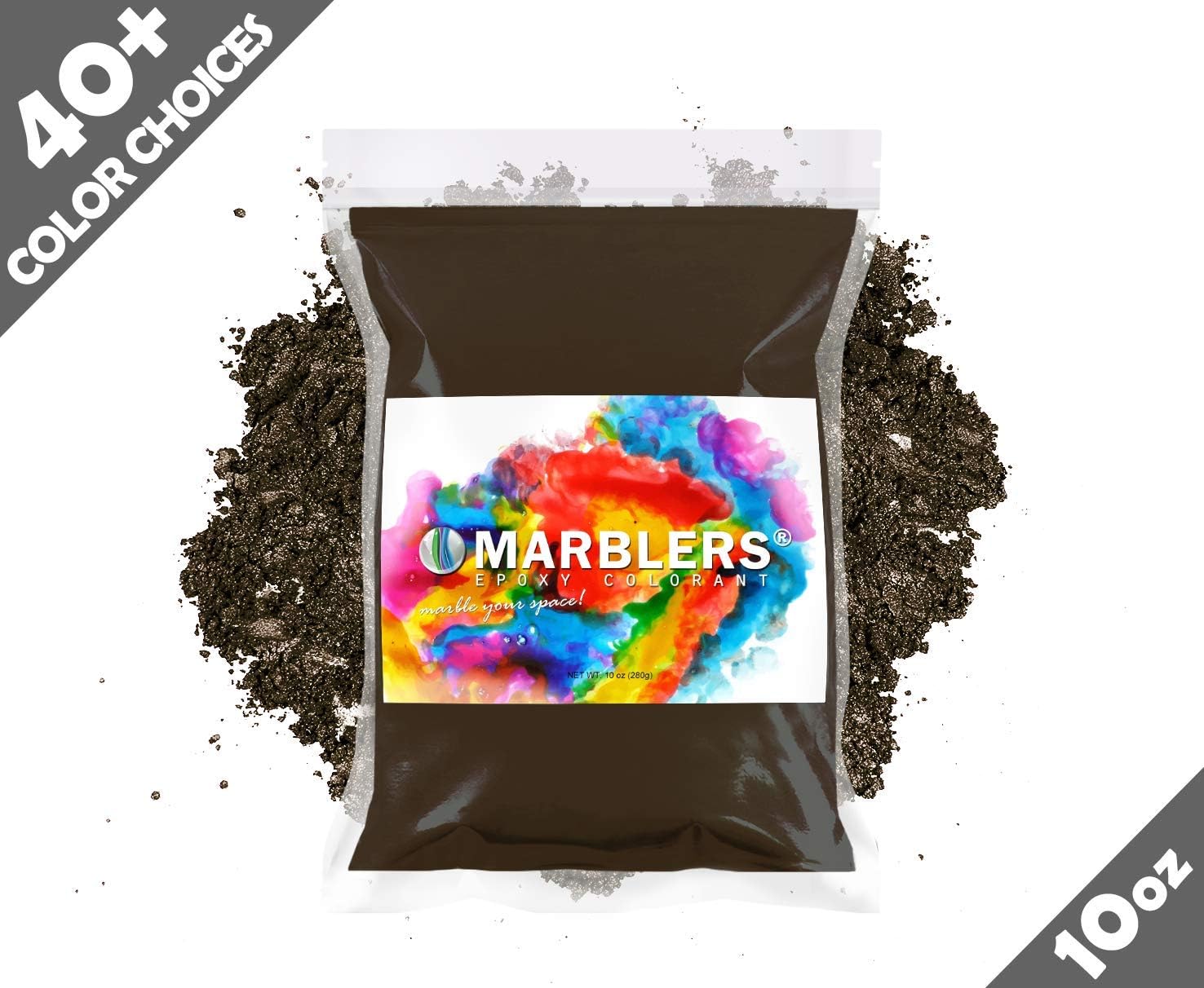 MARBLERS Mica Powder Colorant [Coffee Brown] 10oz (280g) |Cosmetic Grade | Epoxy Resin Pigment | Dye | Non-Toxic, Vegan, Cruelty-Free | Lip Gloss, Nails, Body Butter | Bath Bomb, Candle & Soap Making