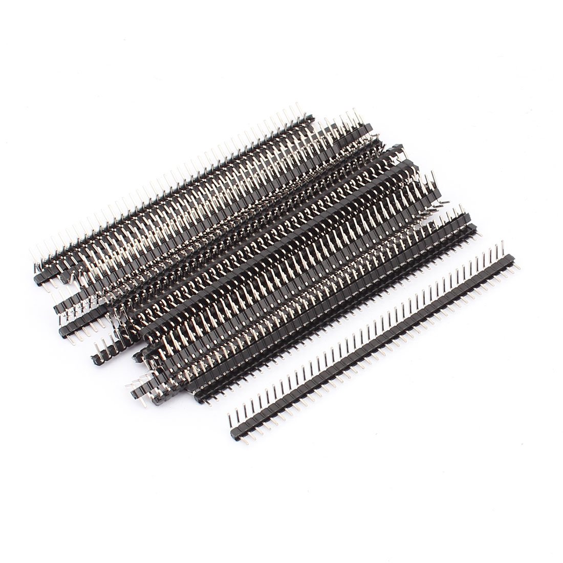 sourcing map 28 Pcs 2mm 40 Pins Male Sngle Row Right Angle Pin Header Strip