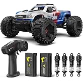UDIRC 22mph Fast RC Car, Upgradable 56mph Brushless, Heavy Duty RC Truck | 4WD Off-Road 1:16 RC Monster Truck, Metal-Gear Drivetrain, RTR with 2 Rechargeable Batteries for Adults &amp; Beginners