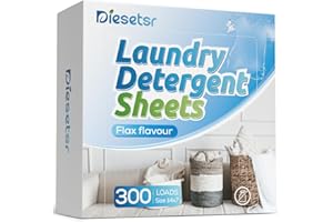 Diesetsr Laundry Detergent Sheets 150 Counts Travel Laundry Sheet ECO-friendly, 300 Small Loads Plastic-Free Clothes Washing Soap-Fresh Linen