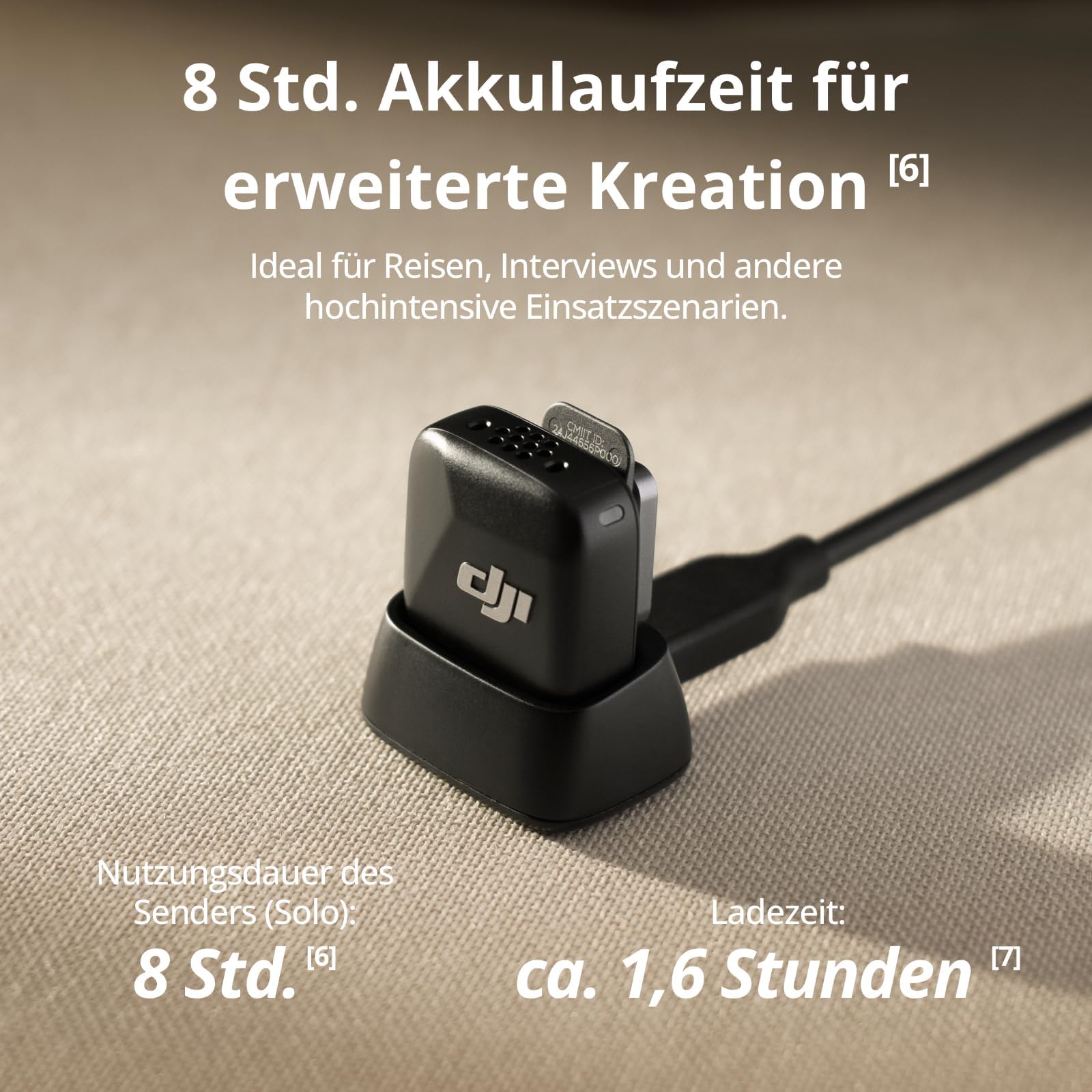 DJI Mic Mini Sender Mikrofon (Infinity Schwarz), Ultraleicht, OsmoAudio, Geräuschunterdrückung, Wireless Mikrofon für Handy/Kamera, iPhone, Android, Vlog, YouTube 4