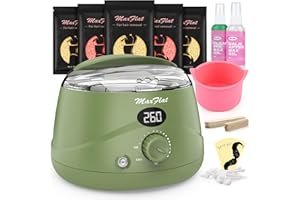 Waxing Kit, MaxFlat Digital Wax Pot Hard Wax Kit with Accessories for Brazilian and Full Body Waxing for Women and Men