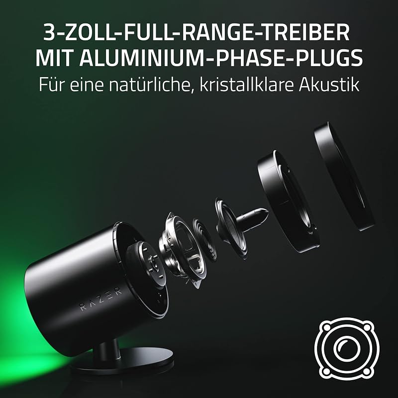 Nommo V2 Pro - Full-Range 2.1 Gaming-Lautsprecher für PC mit kabellosem Subwoofer und Remote (3-Zoll-Full-Range-Treiber mit Aluminium-Phase-Plugs, Nach Unten Abstrahlender Subwoofer) Schwarz
