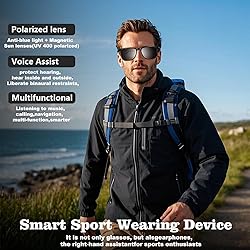 Fecoul Smart Glasses for Men Clear Bluetooth