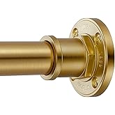 BRIOFOX Industrial Shower Curtain Rod - 2-in-1 Design Tension Curtain Rod - Never Rust Non-Slip 43 to 72 Inch Metal Steel, Go