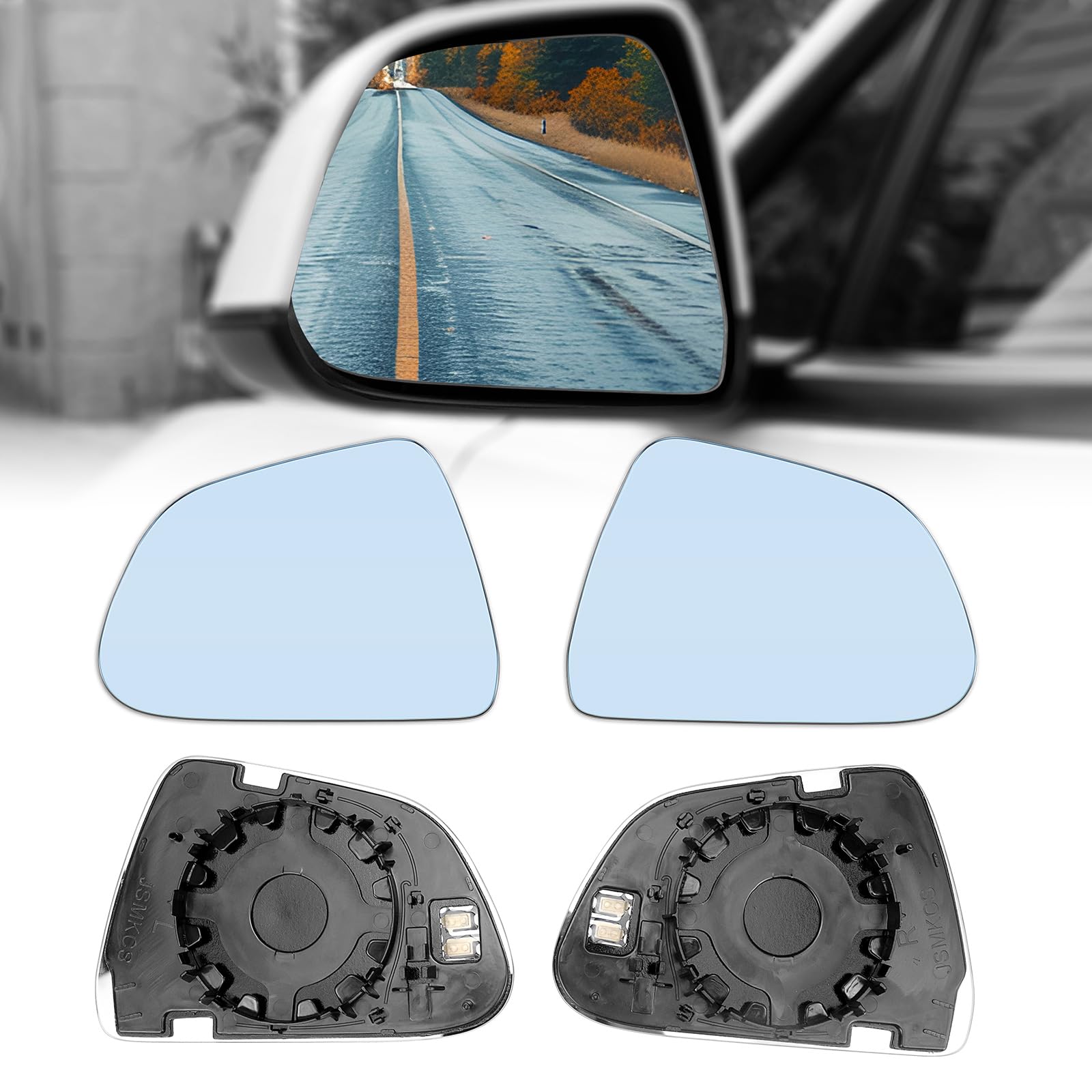 Photo 1 of FEXON 2PCS Side Mirror for Tesla Model 3 2017-2023 Rear View Mirror with Anti Glare Panoramic Blue Glass Lens and Heat defogging