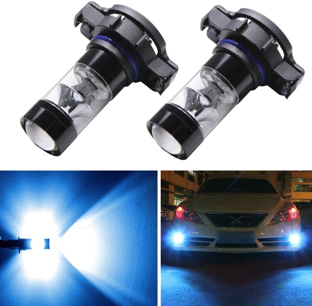 Renico 2x Lighting 80W High Power 6500K 5202 H16 TYPE 1 LED Bulbs with Projector Extremely Super Bright LED Fog Lights Lamps Replacement