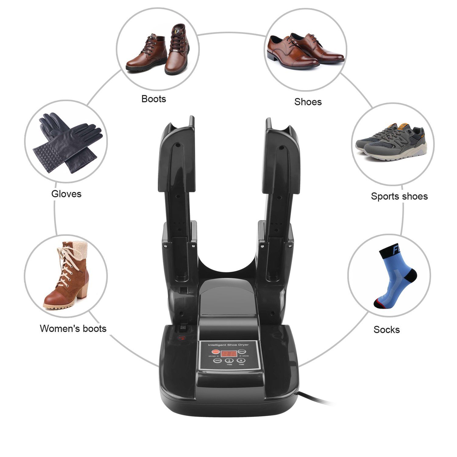 Shoe Dryer, YeaDing Boot Glove Foldable Dryer Electronic Intelligent Warmer Preventing Odor Mold Bacteria