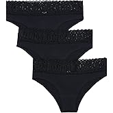 Bonds womens Underwear Pack, Lace-top Icons Cheeky Panties for Women, Stretchy Cotton-blend Underwear, 3-pack