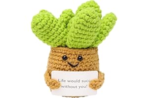 CDOUTSUN Emotional Support Cactus - Crochet Gift for Family and Friend