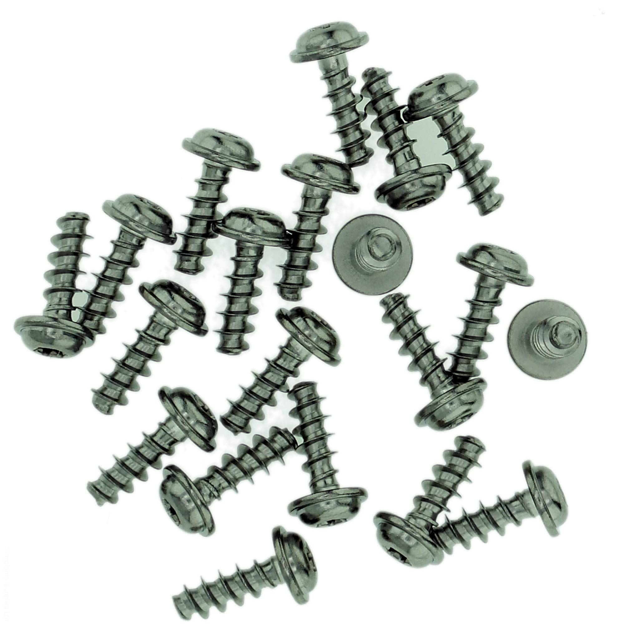 D3 (3mm x 12mm) TX Pan Screws for Plastic (Flanged) - Stainless Steel (A2) (Pack of 20)