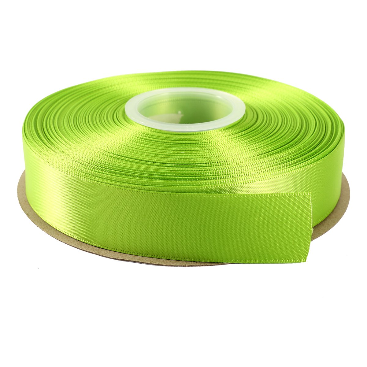 ITIsparkle 25mm Double Faced Satin Ribbon 45 Meters-Roll Set for Gift Wrapping Scrap Books Party Favor Hair Braids Baby Shower Decoration Floral Arrangement Craft Supplies, Apple Green Ribbon
