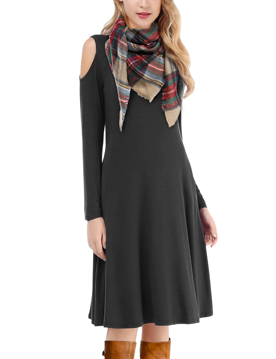 long swing dress with pockets