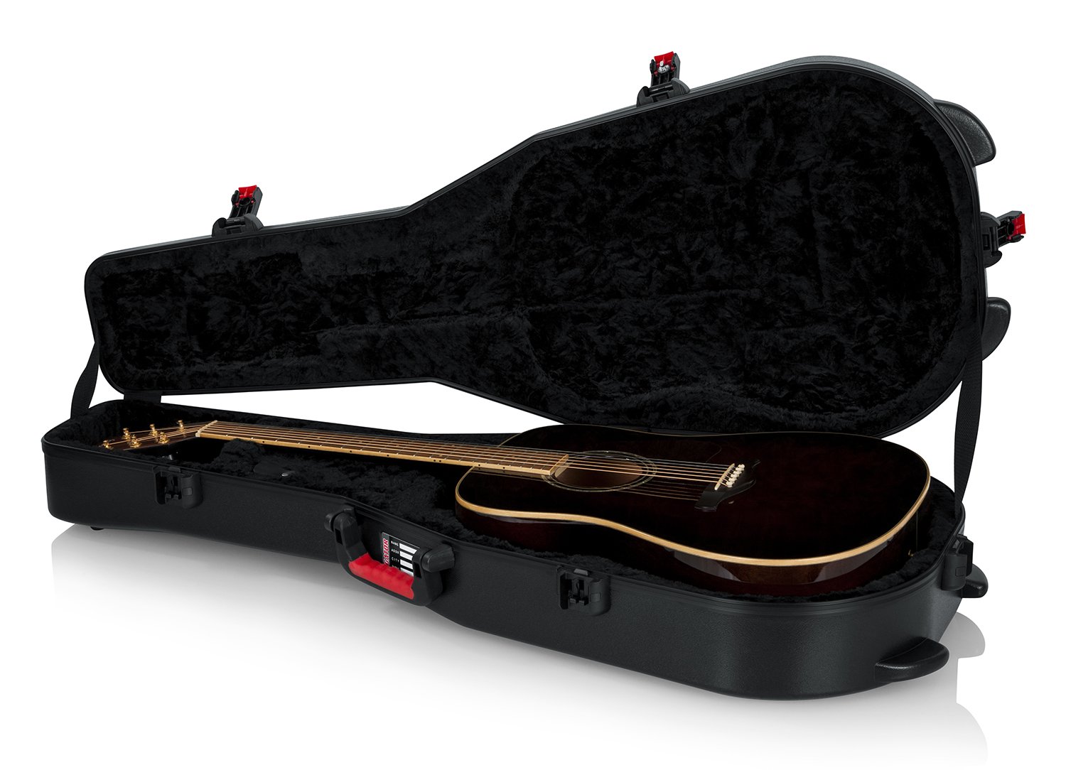 Gator Cases Molded Flight Case For Acoustic Dreadnought Guitars With TSA Approved Locking Latch