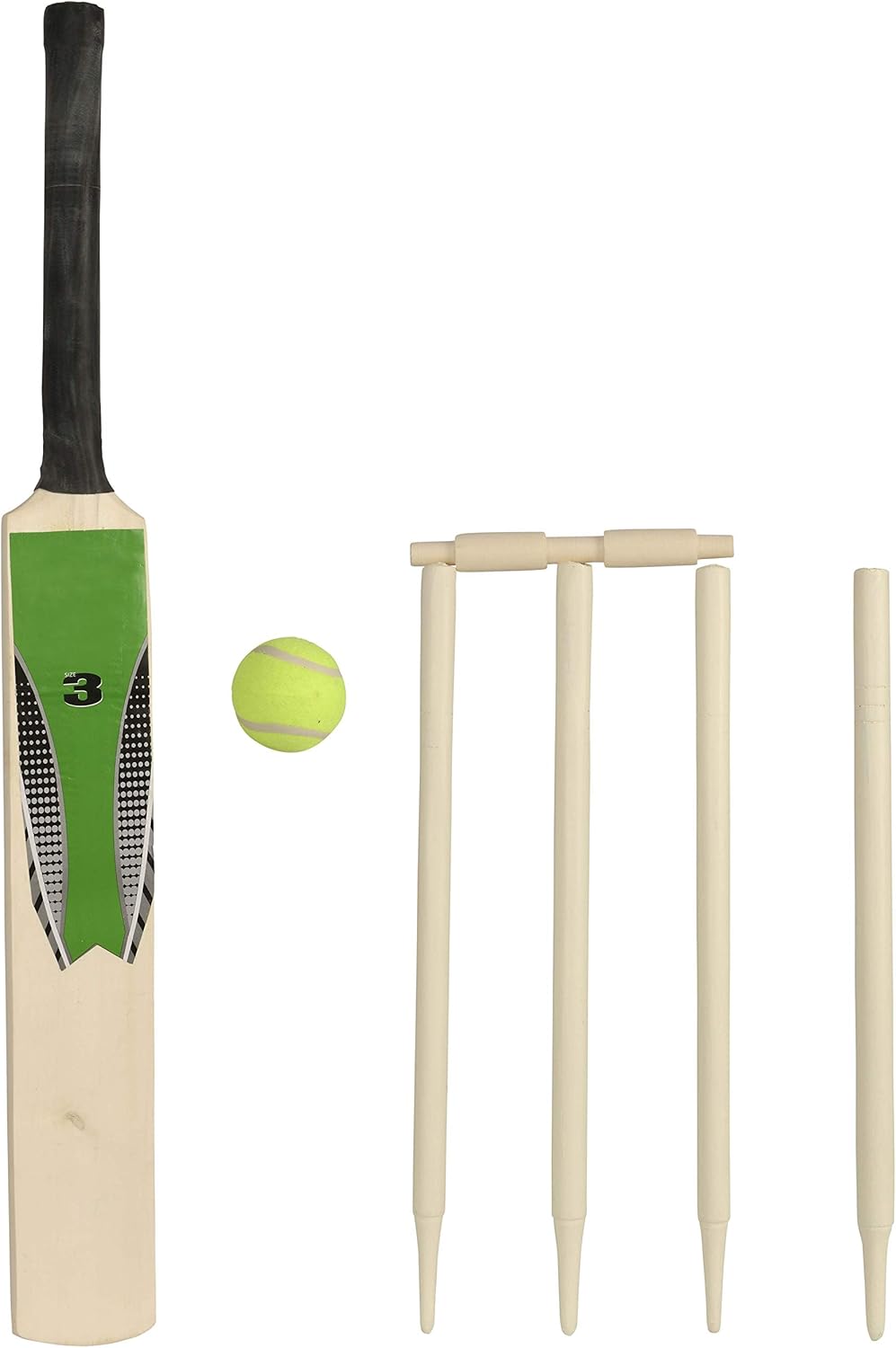 Wowow Toys Wooden Junior Cricket Bat Set (Size 3) Great Outdoor