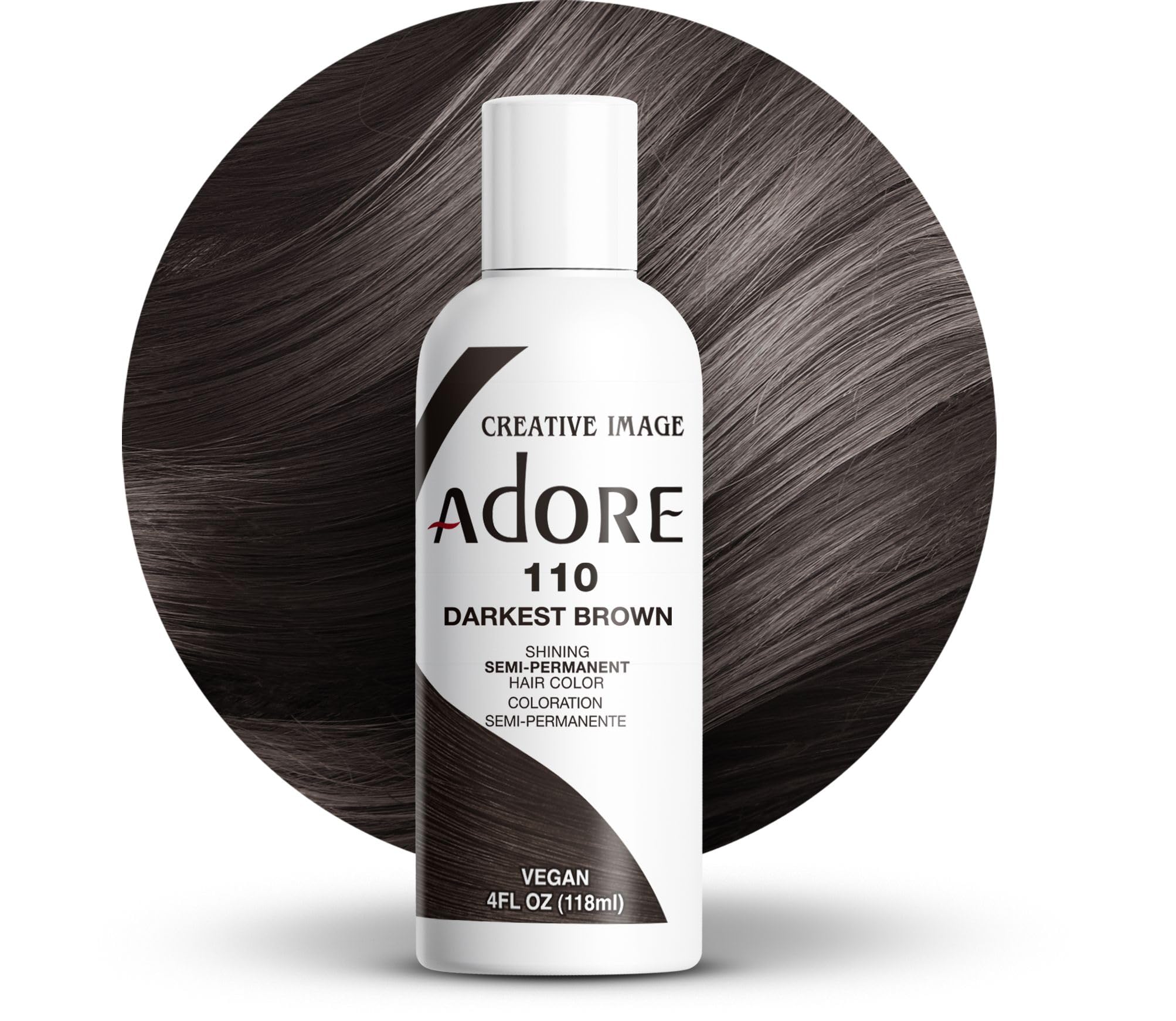 Adore Shining Semi Permanent Hair Colour, 110 Darkest Brown