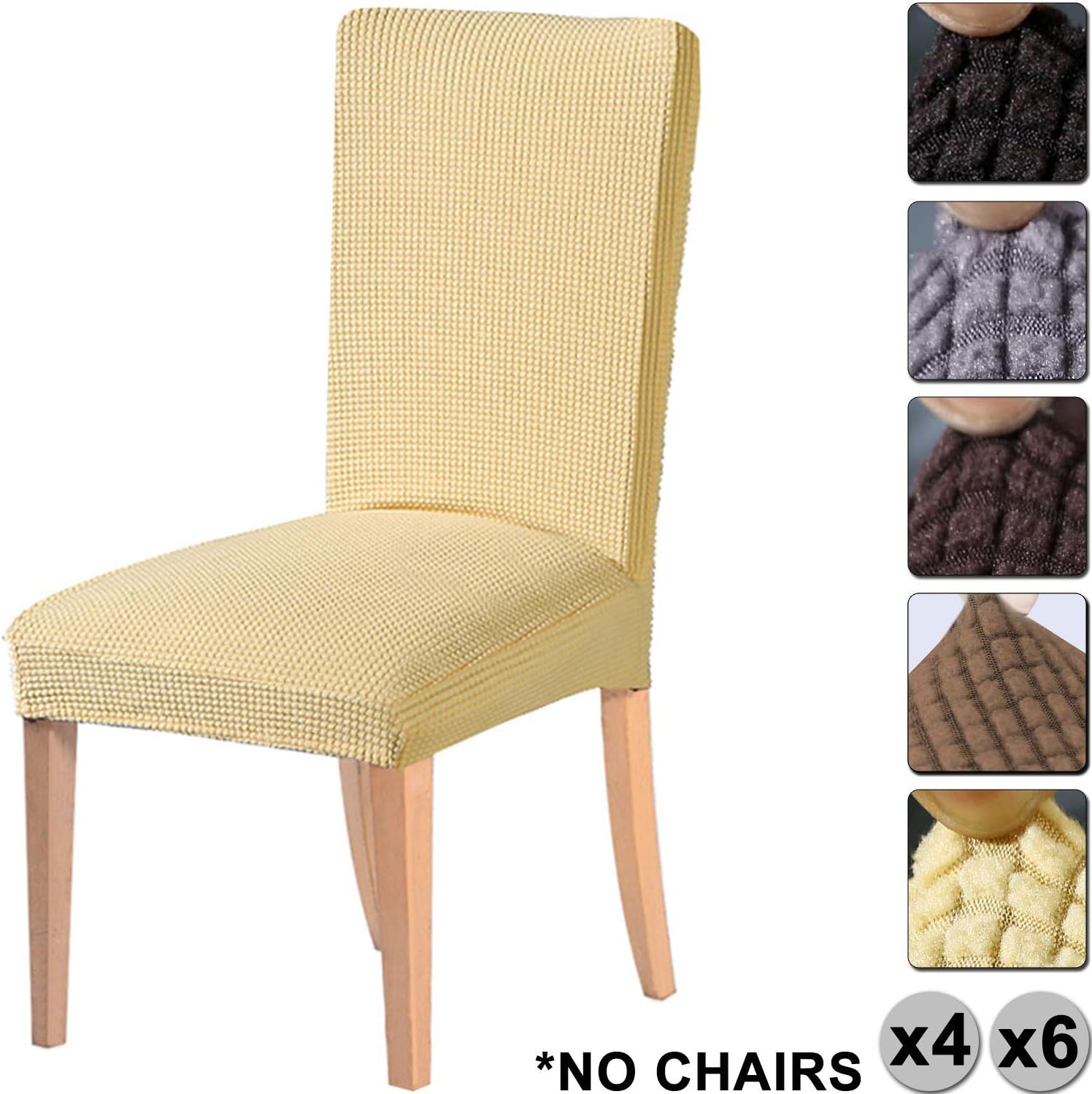 YISUN Fundas de Silla de Comedor en Forro Polar, Elásticas y Modernas