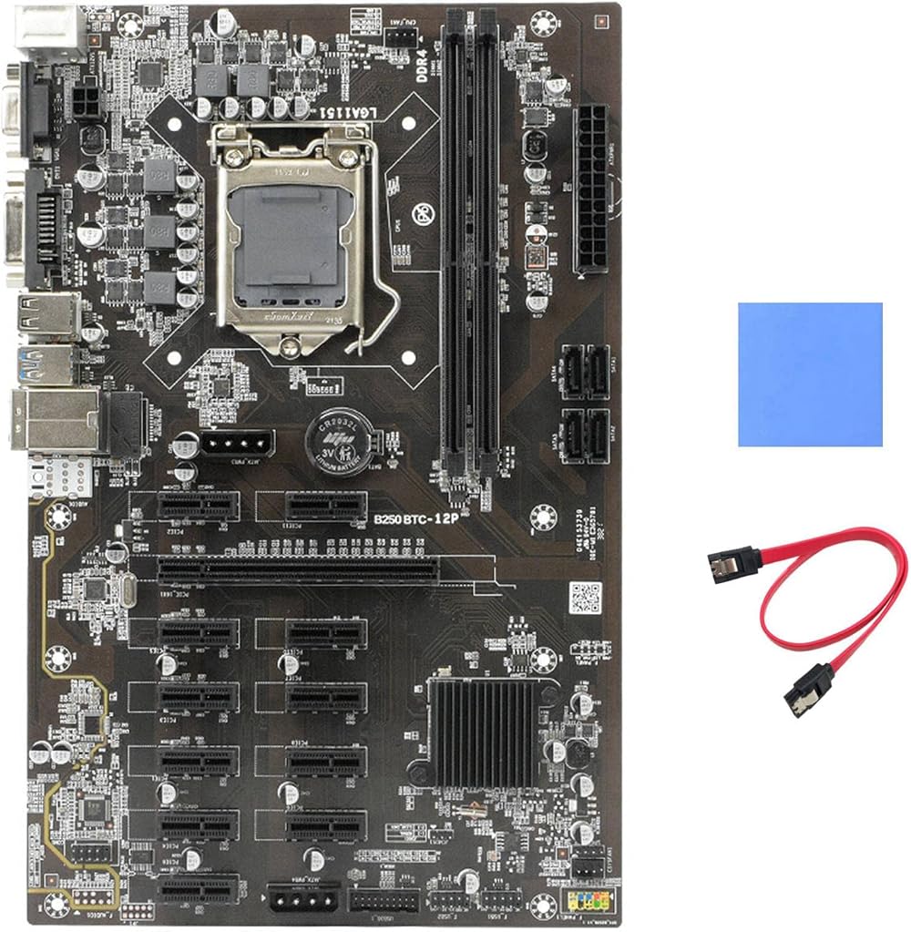 Zunedhys B250 BTC Mining Motherboard 12x GPU PCIe LGA 1151 DDR4 USB3.0 SATA3.0