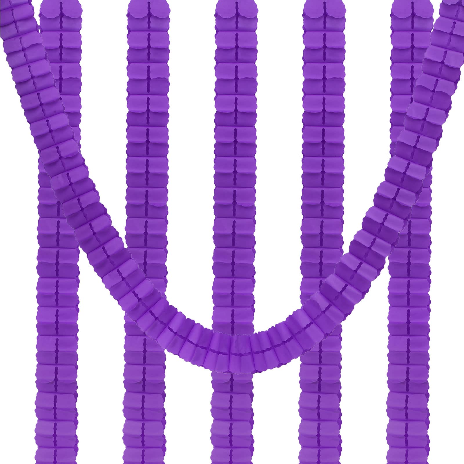 PATIKIL 9.8ft Four-Leaf Garland, 6 Pack Tissue Paper Hanging Flower Garland Reusable Streamers for Party Wedding Backdrop Decorations, Dark Purple