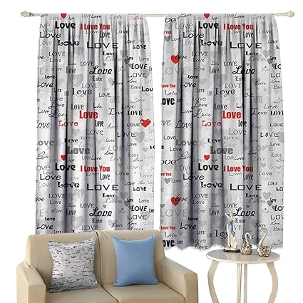 Amazon Com Fengruiyanjing Love Window Curtain Fabric Different