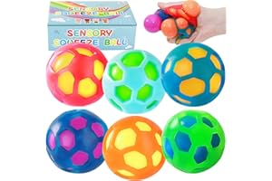 Stress Balls for Kids - 6 Pack Fidget Toys Squishy, Squeezy, Stretchy Sensory Balls - Color-Changing Fun for Anxiety Relief, 