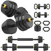 FEIERDUN Adjustable Dumbbells Set, 48/68/88lbs Free Weight Set with 4 Modes, Used as Barbell, Kettlebells, Push up Stand, Fitness Exercises for Home Gym Suitable Men/Women