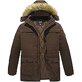 Soularge Men's Big and Tall Winter Warm Heavy Hooded Parka Jacket
