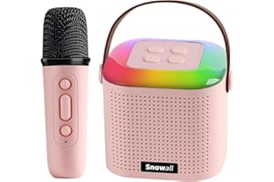 Snowall Karaoke Machine for Kids,Portable Bluetooth party Speaker with Wireless Microphone,Kids Music Player Toy for Girls 3,4,5,6,7,8,9,10,11,12+Years Old Birthday Gifts (1-PINK)