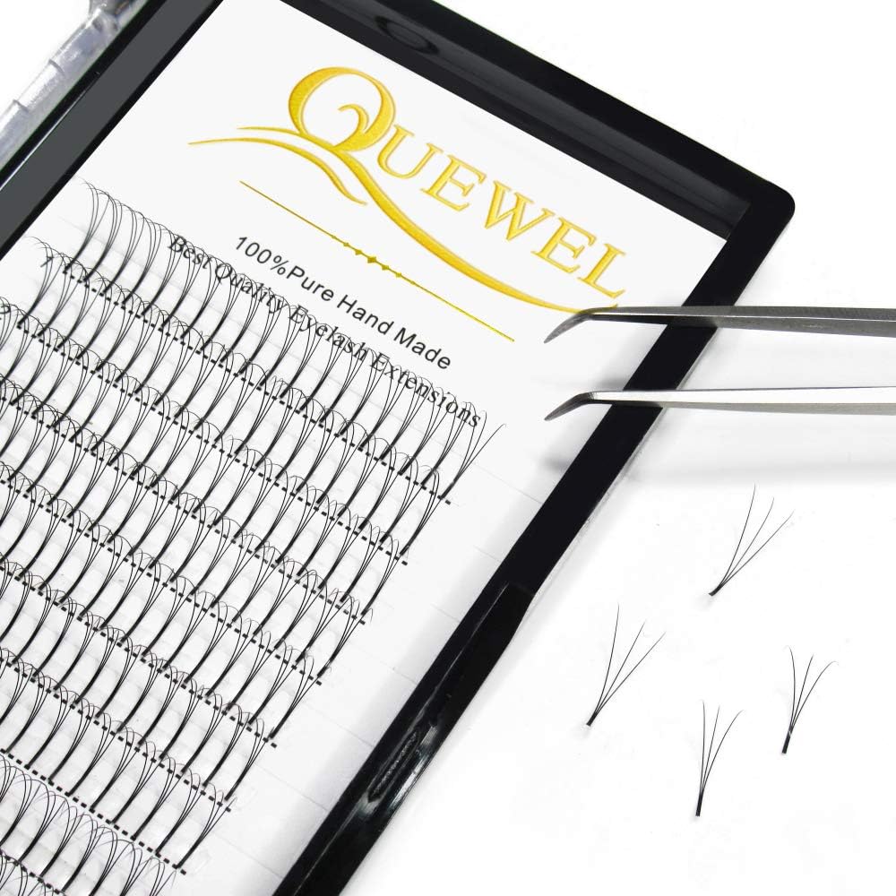 Volume Lash Extensions 3D 0.10 C Curl 13mm Premade Fans Lash Long Stem Cluster Lashes for Salon(3D 0.10C 13mm)