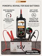 MOTOPOWER MP00205A 12V 800mA Battery Charger Maintainer UK Plug view 5