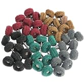 FPPO 50PCS Abrasive Buffing Polishing Wheel Set for Rotary Tool,Mini scouring pad Brush Polishing kit, Removal of Rust,Deburring on Metal Surface,with 3mm Mandrel