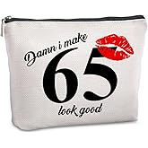 Pwrlveiut 65th Birthday Gift for Women: Travel Makeup Bag - Cosmetic Bag for 65 Year Old Woman Turning 65