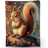 Ti Caldi Cute Cartoon Squirrel Blanket, Soft Fuzzy Lightweight Animal Flannel Throw Blanket Perfect for Couch, Bed, Travel & Outdoor Use, Warm Fluffy Cozy Decor Blankets for Adults Kids 60×50 in