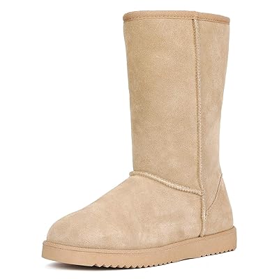 DREAM PAIRS Women's Suede Leather Sheepskin Insole Winter Boots