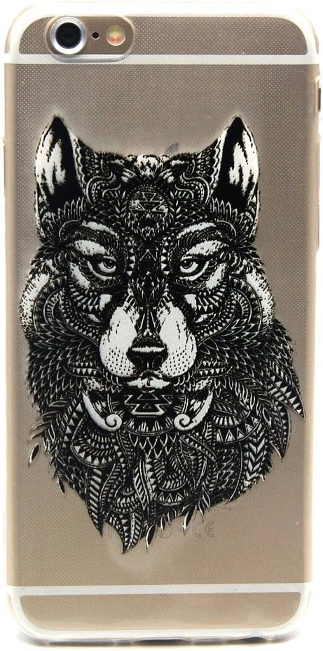 Iphone 6 Plus Case, Dealspank® Stylish Pattern Ultra Slim Soft Flexible TPU Protective Case for iPhone 6 Plus / 6S Plus 5.5 Inch - Wolf+ A shinning hair bun sent randomly