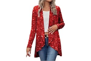 Sequin Blazers Jacket for Women Open Front Sparkly Loose Draped Cardigans Long Sleeve Outerwear Shimmer Jackets