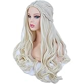Angelaicos Women's Long Wavy Blonde Wig Halloween Costume Cosplay Party Braids Wigs