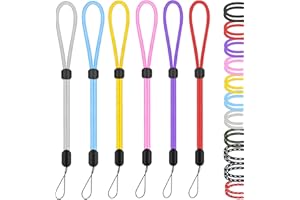 HUKADO Hand Wrist Strap Lanyard, 6 Pack 9.5inch Adjustable Nylon Wristlet Straps Keychain String for Cell Phone Case Holder, AirPods Pro 2 2022, Camera, Key, GoPro, USB Drive, Ski Glove (Multi-ColorA)