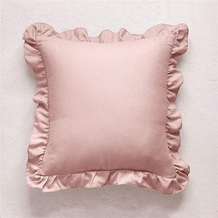 Amazon Com Bedmall Solid Throw Pillow Covers Ruffled Edge Square