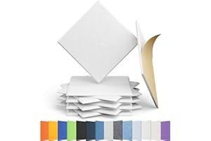 Amantech 12 Pack Acoustic Panels Self Adhesive Sound Proof Foam, High Density Sound Acoustic Panel, 12X12X0.4 Inch Square Panels in Home, Office, Reccording Room, Studio,and more(Snow White)