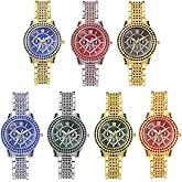 Weicam 7 Pcs Women Simple Crystal Roman Numerals Scale Dial Analog Quartz Wrist Watches Wholesale Watches