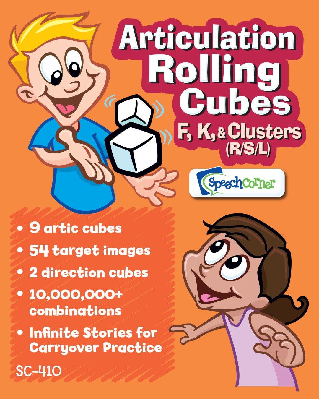 Speech Corner Articulation Rolling Cubes F/K/Clusters Educational Game